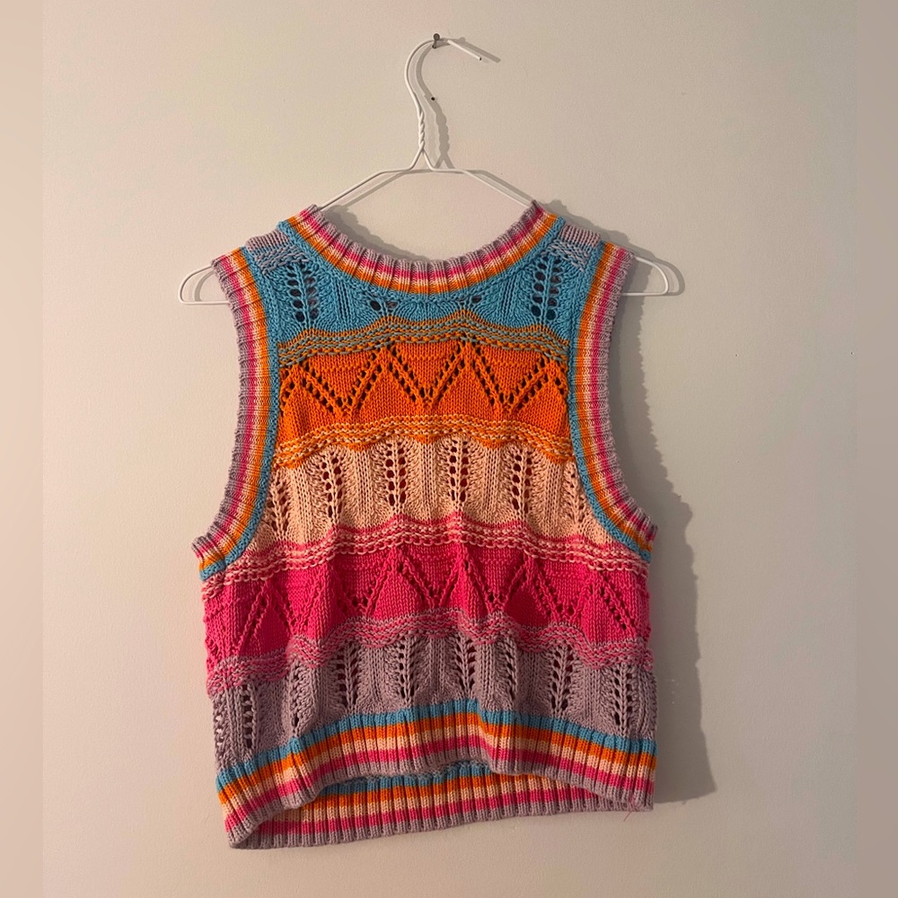 Colorful knit sweater vest